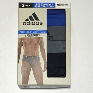 Adidas Men’s Performance Stretch Cotton Briefs 3-Pack XXL Team Royal Blue / Grey